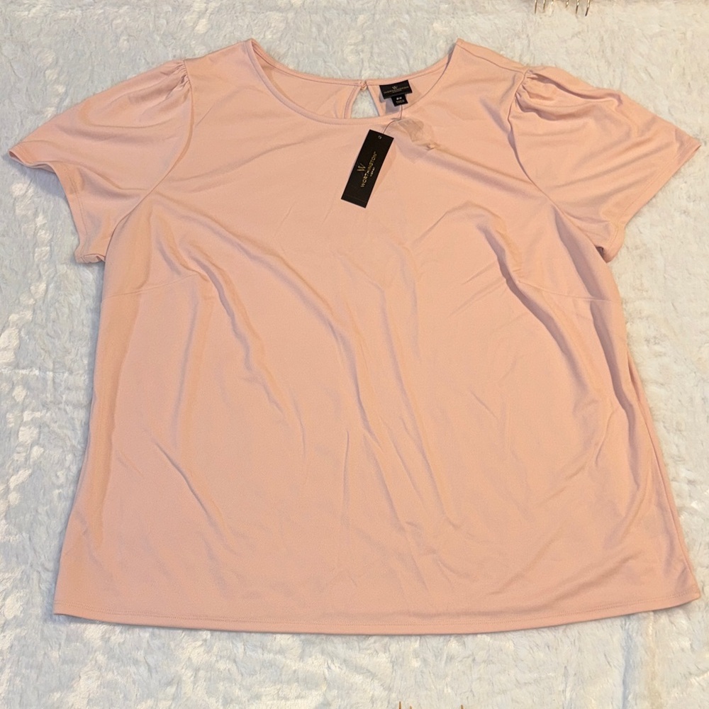 Worthington Light Pink Short Sleeve Top